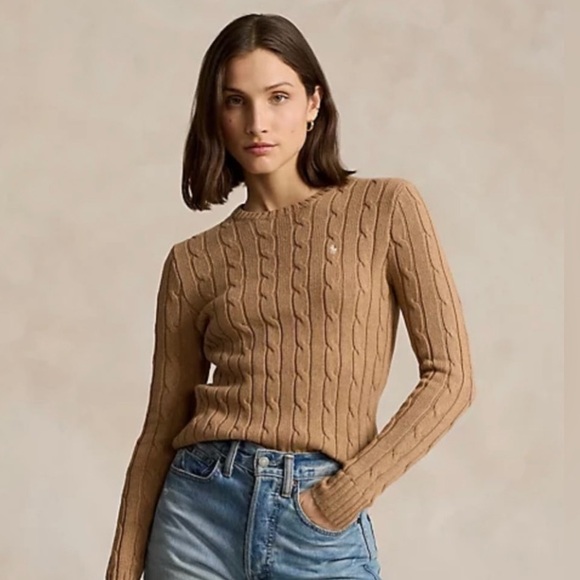 Polo Ralph Lauren Sweaters - Tan 100% Cotton Polo Ralph Lauren Cable Knit Sweater